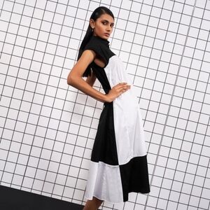 Elegant Black and White Dress